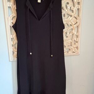 Michael Kors Black Sleeveless Dress with Tie Detail
